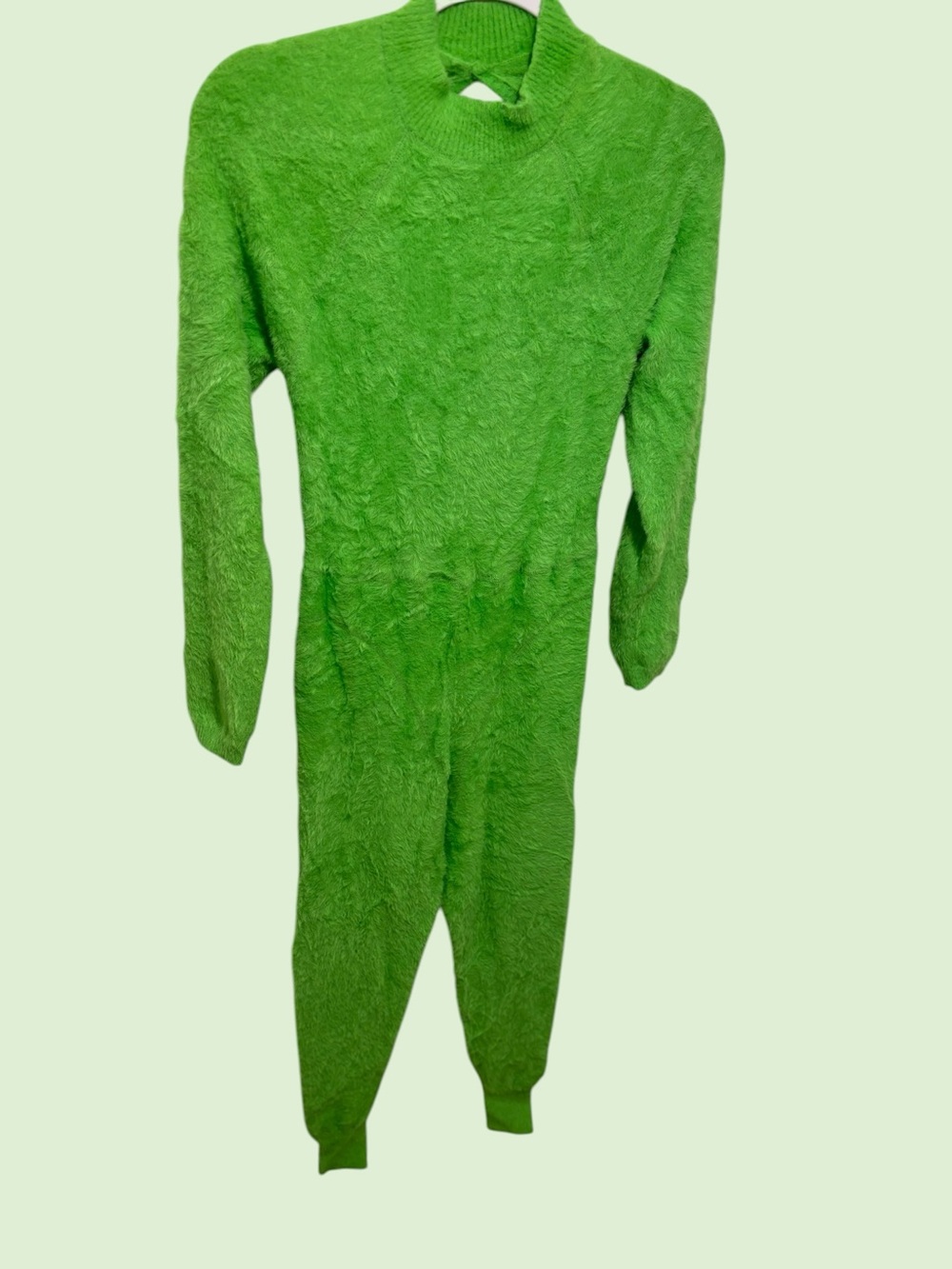Savage X Fenty Bright Green Plush Footed Jumpsuit Size M